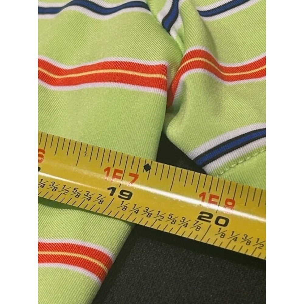 Polo Ralph Lauren Men's Striped Polo Shirt Neon Green Blue Pony Short Sleeve - M - Picture 10 of 12